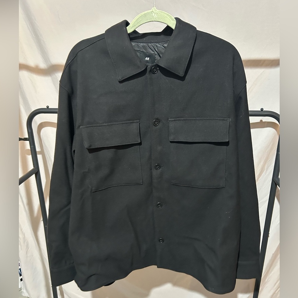 H&M Regular Fit Black Overshirt